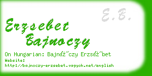 erzsebet bajnoczy business card